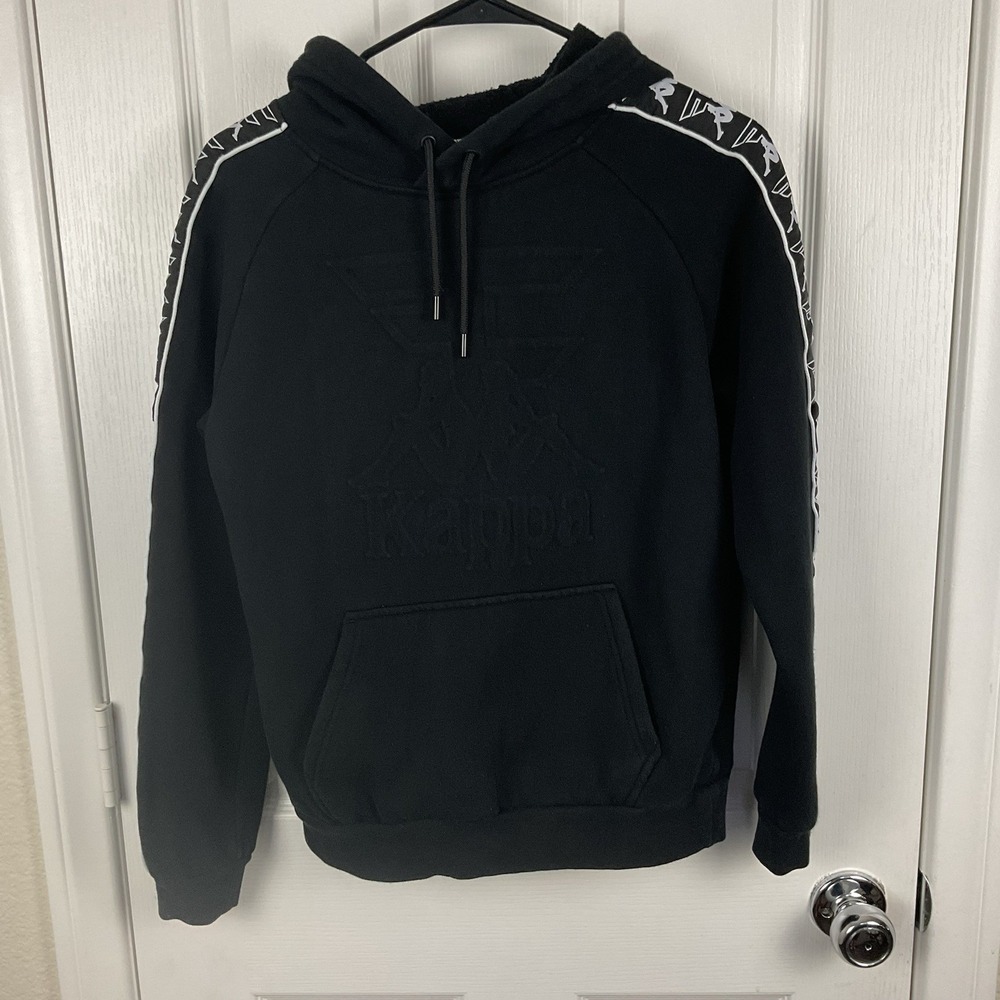 FaZe Clan x Kappa Men's Black Embossed Pullover Hoodie Sweatshirt Size S
